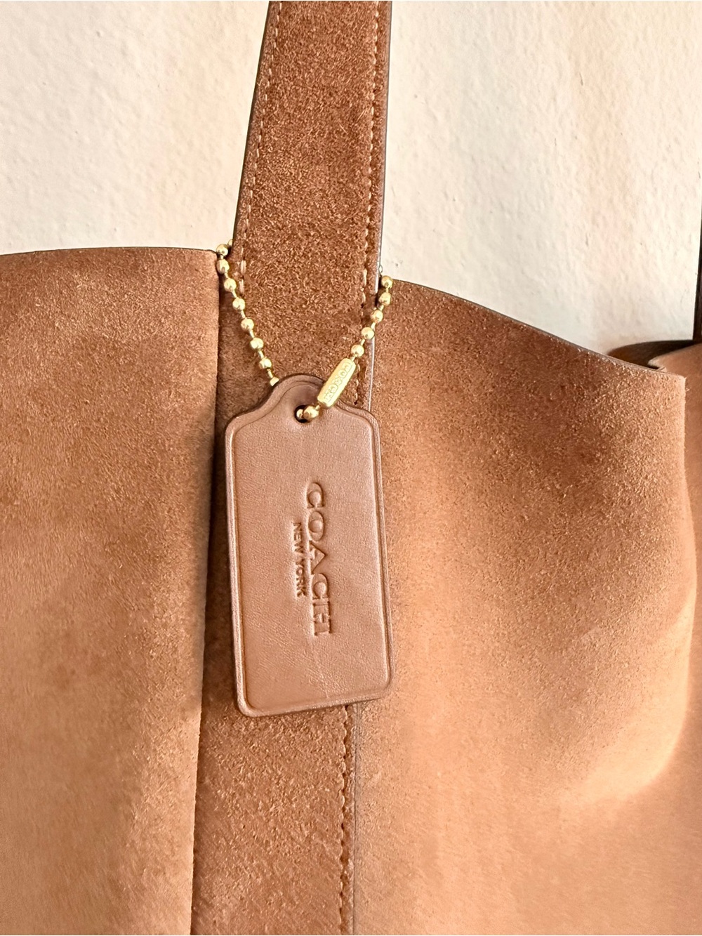 Coach Tan Brown Suede Hadley XL Tote - Picture 6 of 8